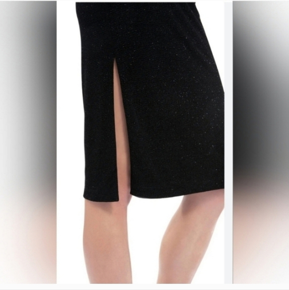 Alice + Olivia Stila Side Slit Fitted Midi Length Dress  size 6 - Picture 9 of 16